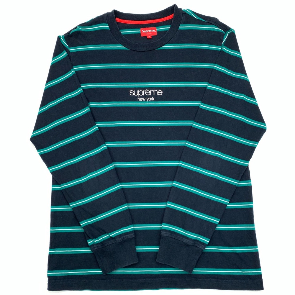 Supreme New York Striped Long Sleeve T Shirt - Picture 1 of 5